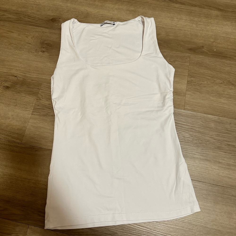 Zara white corporate top